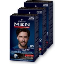 1001 Schwarzkopf Men Perfect Saç Boyası 80- Kahve Siyah-Kolay ve Hızlı Beyaz Kapama -3 Adet
