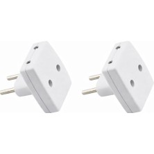 1001 T Tipi Fiş Golyat 2’li Priz Dönüştürücü, Çoklu Adaptör Priz, Yüksek Dayanıklı Elektrik