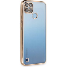 Aconcept Newface Realme C25Y Kılıf Razer Lensli Silikon - Gold