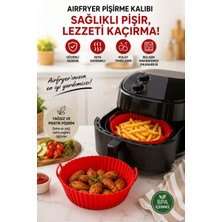 Stork Tekli Airfryer Silikon Pişirme Kabı - Yanmaz Yapışmaz Isıya Dayanıklı Hava Fritözü Aksesuarı (20 Cm)