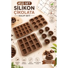 Stork 4'lü Set Silikon Kek, Çikolata ve Pralin Kalıbı | 9'lu Yarım Küre, 12'li Baton, 15'li Mini Baton, 6'lı Mini Müffin | Bpa Içermez, Fda Uyumlu