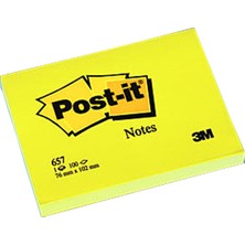 Post-It Yapışkanlı Not Kağıdı 100 Yp 76X102 Sarı 657