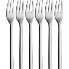 1001 Nuova 6 Parça Pasta Çatalı Seti, 16 Cm, Cromargan® Yüksek Kaliteli Parlak Paslanmaz Çelik, Par
