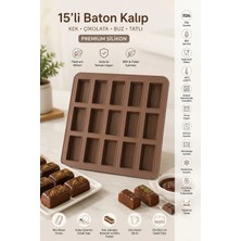 Stork 15'li Silikon Baton Kek Kalıbı 25X25 cm | Platinum Silikon Mini Baton Kek, Çikolata, Brownie, Buz ve Tatlı Kalıbı | Bpa Içermez