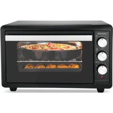 1001 CMF-501 Bakeon Fırın, Siyah, 42 Litre, Sesli Uyarı ve Akıllı Zamanlayıcı, Emaye Iç Yüzey,