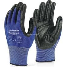 1001 Violent Nitril Kaplı Örme Eldiven, Çift RENK,%100 Polyester, Kaymaz, Dayanıklı, Endüstriyel I