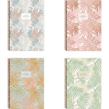 Keskin Color Defter Karton Kapak Spiralli La Plume Leaves A6 50 Yp Çiz.