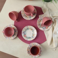 1001 Soft Flowers Kera Çay Takımı 12 Parça 6 Kişilik 22322