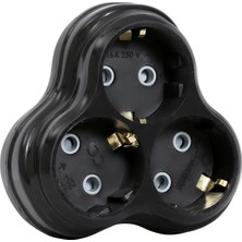 1001 3lü Golyat Fiş, Üçlü Topraklı Priz Duvar Tipi Çoklayıcı Fiş, 16A 250 Volt, Max 3600 Watt (