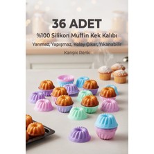 Stork Bakemuff 36 Adet Silikon Muffin ve Mini Kek Kalıbı, Yapışmaz, Isıya Dayanımlı Bpa’sız - Karışık Renk