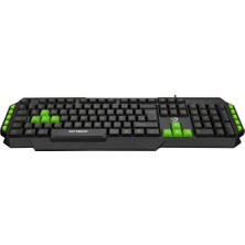 1001 Hyk-46 Gamy Siyah USB Yeşil Tuşlu Q Gaming Oyuncu Klavyesi