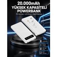Akıllı LCD Ekranlı 20.000MAH Powerbank Pd + USB + Type-C Yeni Nesil Midastech
