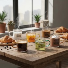 1001 6'lı Borosilikat Cam Espresso ve Türk Kahvesi Fincanı Seti (90 Ml) - Düz ve Rölyefli Seçenekli