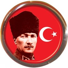 Vatan Rozet Atalı Kalpaklı Bayrak Yuvarlak VT613