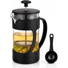 1001 French Press 350ML - Kaşık Dahil Pot, Filtre Kahve Bitki Çayı Ihlamur Kuşburnu Sürahisi, Çay