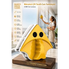 1001 Mıknatıslı Çift Taraflı Cam Silici Güvenli Pratik Cam Temizleme Aparatı 8 mm Tek Camlara 7175