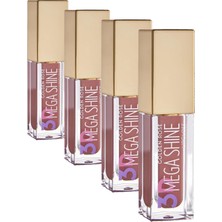 1001 3D Mega Shine Lipgloss No: 104 Dudak Parlatıcısı (4 Paketi)