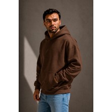 Enb1r Moda Oversize Hoodie Sweatshirt Kapüşonlu Kanguru Cepli Premium Kalın Kışlık