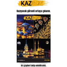 1001 Kazboz Kazıma Sanatı, Türkiye Temalı Scratch Art Seti, 20X28,5 Cm, Venedik, Kapadokya, Istanbul