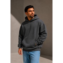 Enb1r Moda Oversize Hoodie Sweatshirt Kapüşonlu Kanguru Cepli Premium Kalın Kışlık
