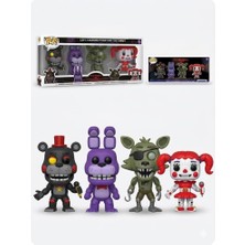1001 Five Nights At Freddy's Pop Fnaf 4'lü Set Lefty Bonnie Phantom Foxy Baby 12 cm Figürler