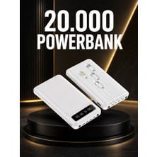 20.000MAH Pd Powerbank LED Işık LCD Ekran Dahili Kablo Çoklu Giriş Yeni Nesil Midastech