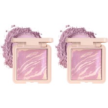 1001 Cosmetics Marble Baked Blusher Fırınlanmış Allık - 02 Lavender (2 Paketi)