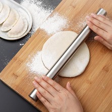 1001 Ivory Çelik Oklava Paslanmaz Çelik Yapışmaz Döner Merdane Medium | Mantı ve Börek Için, Piz