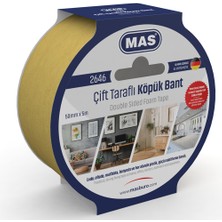 Mas Çift Taraflı Köpük Bant 50 mm x 5 M 2646