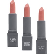 1001 Uzun Süre Kalıcı Yoğun Renk Veren Nemlendirici Parlak Ruj - Glossy Lipstick 301 Bright Pink (3 P