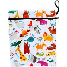 1001 Zoo Su Geçirmez Islak Mayo Çantası 41X46 cm Fermuarlı | Makinede Yıkanabilir ve Hızlı Kurur