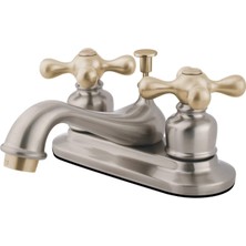 1001 KB609AX Restorasyon 10,24 cm Merkez Seti Lavabo Musluğu, Fırçalanmış Nikel/cilalı Pirinç, 10,