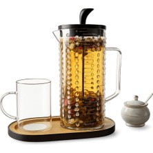 1001 Boncuk Desenli Plastik French Press – Hafif & Dayanıklı Çay ve Kahve Demleme Aparatı