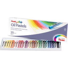 Pentel PHN-25 Yağlı Pastel Boya 25'li Karton Kutu Renkli ve Fade-Resistant Özellikte