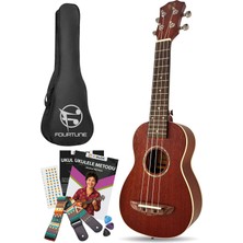 1001 Sydra UKS-21MN Soprano Ukulele Maun Hakiki Ağaç (Koyu Maun, 21")