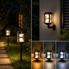 1001 15CM Solar Bahçe Lambası 3W LED | 7000K Beyaz + 3000K Sarı Işık, 360° Aydınlatma, Hareket Sen