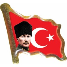 Vatan Rozet Atalı Kalpaklı Bayraklı Dalgalı VT614