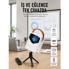Projeksiyon Ev Sineması Bluetooth 4K Hd Kaliteli Görüntü Kumandalı Midastech