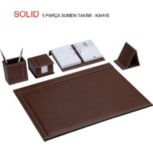 Gıpta Sümen Takımı 5 Parça Solid Sade Kahverengi 7133