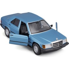 1001 Burago Mercedes-Benz 190E 2.6 1987 Model Araba, 1:24 Ölçek, Mavi, Diecast Metal Oyuncak