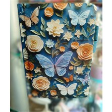 Ada Çanta Kırtasiye Kelebek Model Ciltli Çok Amaçlı 16CM*13CM Boyutunda Küçük Boy Çok Amaçlı Çizgili Defter JB8567008