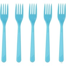 1001 Mavi Plastik Çatal 18 Cm-25 Adet