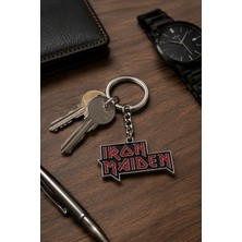 Herşey Nota Iron Maiden Logo Metal Anahtarlık – Rock Müzik Temalı Dayanıklı Anahtar Aksesuarı