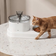 ForWhat Büro Ev Ofis Evcil Hayvanı Kedi Köpek Için Mama Kabı Hazneli Otomatik Su Pnarı Suluk