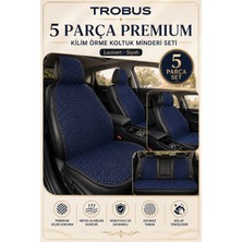 Opel Vectra B 1995 2002 Uyumlu Trobus Premium Örme Kilim Serisi Ön ve Arka Oturak 5 Parça Koltuk Minder Seti Lacivert Siyah