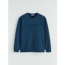 Lc Waikiki Yeni Sezon Bisiklet Yaka Baskılı Erkek Sweatshirt