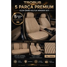 Volkswagen Golf 2 1983-1992 Uyumlu Trobus Premium Örme Kilim Serisi Ön ve Arka Oturak 5 Parça Koltuk Minder Seti Bej