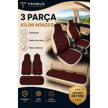 Hyundai Santafe Sm 2001-2006 Uyumlu Trobus Örme Kilim Serisi Ön ve Arka Oturak 3 Parça Koltuk Minder Seti Siyah Kırmızı