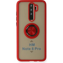 Aconcept Newface Xiaomi Redmi Note 8 Pro Kılıf Montreal Yüzüklü Silikon Kapak - Kırmızı
