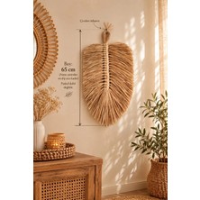 Furestan Home & Living El Yapımı Rafya Duvar Süsü 65 cm – Bohem Hasır Duvar Dekoru, Doğal Ev Dekorasyonu, Makrome Tarzı Duvar Aksesuarı